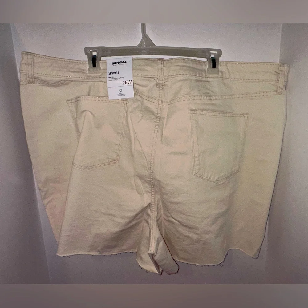 Cream Sonoma Good For Life Plus Size 26W Shorts Premium High-Waisted Denim…NWT - Picture 2 of 10